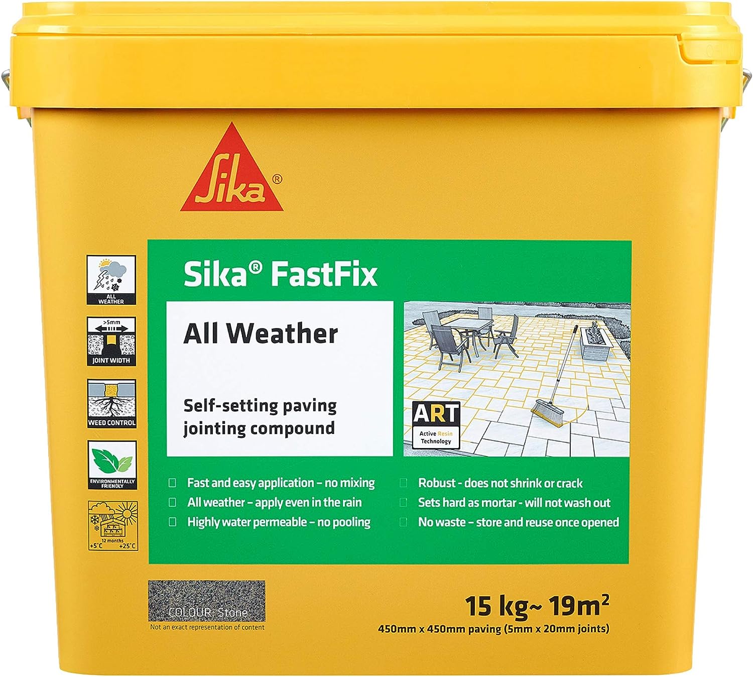 Sika FastFix All Weather Jointing Paving Compound 15kg - Stone