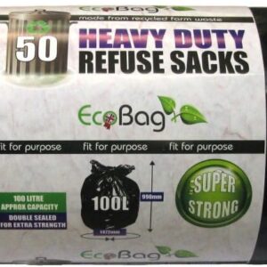 EcoBag 50 Heavy Duty Refuse Sacks 100 L (Pack of 3)