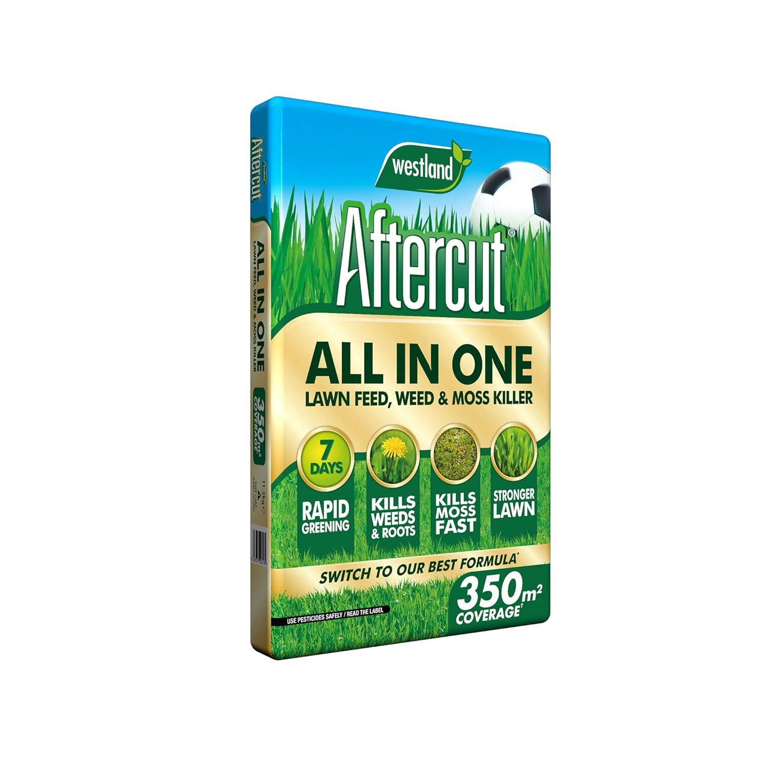 Westland Aftercut All In One Lawn Feed, Weed And Moss Killer 360m2
