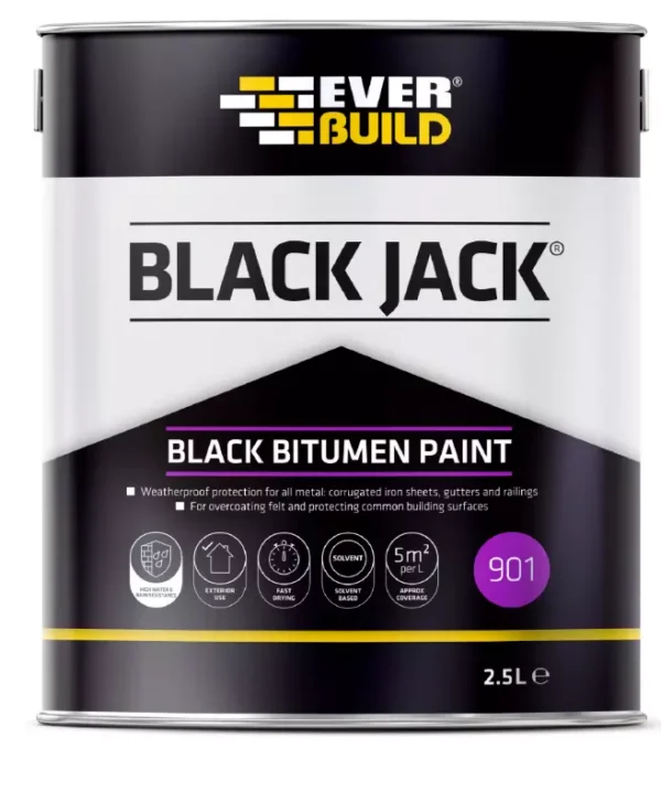 Everbuild 901 Black Bitumen Paint - 2.5L - Black