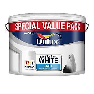 Dulux Silk Emulsion Paint For Walls And Ceilings - Pure Brilliant White - 6L