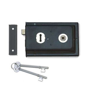 Frelan Hardware Reversible Rim Lock, Black