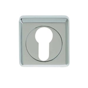 Frelan Hardware Euro Profile Square Escutcheon, Polished Chrome
