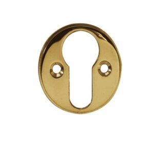 Frelan Hardware Euro Profile Escutcheon (40mm Diameter), Polished Brass