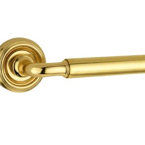 Frelan Hardware Parisian Elise Door Handles On Round Rose, Polished Brass(sold in pairs)