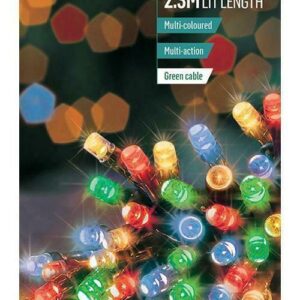 24 LED Multi-Colour Battery Operated Multi-Action Fairy Lights on Green Cable, 2.6m -  FLB131957M-CPC