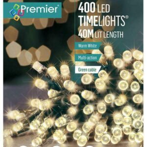 400 LED Warm White Battery Operated Multi-Action Fairy Lights on Green Cable, 40.2m -  FLB131955WW-CPC