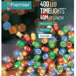 400 LED Multi-Coloured Battery Operated Multi-Action Fairy Lights on Green Cable, 40.2m -  FLB131955M-CPC