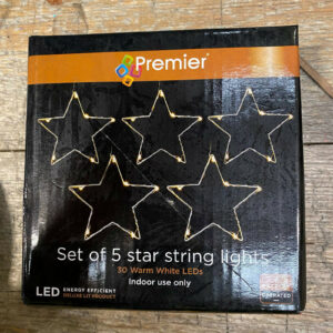 LED Star Light String, Warm White, Set of 5 - LB191235