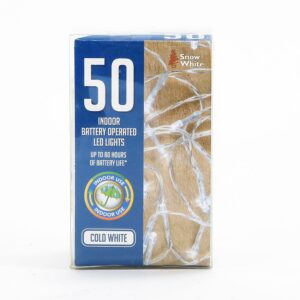 50 Battery Operated Indoor LED Lights, White -  511077C