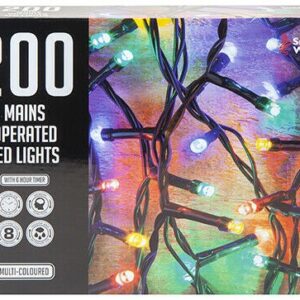 200 Mains Operated LED Lights, Multicolour -  511169M