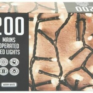 200 Mains Operated LED Lights, Warm White -511169W