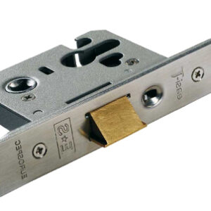 Eurospec Easi-T Euro Profile Cylinder Night Latch Case (2.5 Inch), Satin Stainless Steel