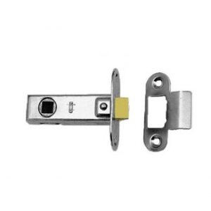 Eurospec TLE8025NP/R Tubular Latch 2.5 – Rounded Strike & Forend Nickel Plated