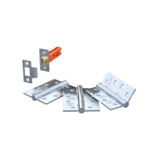 Polished Chrome Latch and Hinge Door Pack - 76mm