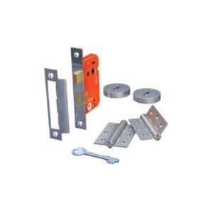 Polished Chrome Lock and Hinge Door Pack - 64mm