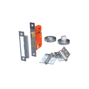 Polished Chrome Bathroom Lock and Hinge Door Pack - 64mm